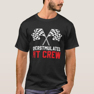 Pit Crew Race car racing checkered flag T-Shirt