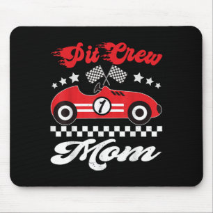 Pit Crew Race Car Racing Mum Family Birthday Party Mouse Pad