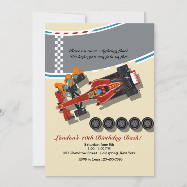 Pit Stop Invitation (Front)