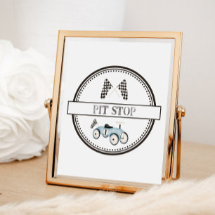 Pit Stop Race Car Ride-On Sign