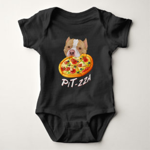 Pit-zza! Pit Bull & Pizza  T-Shirt Baby Bodysuit