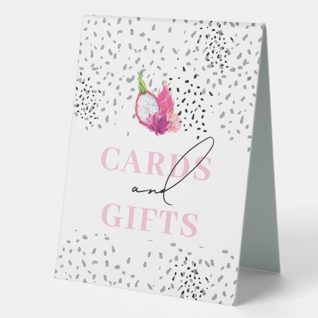 Pitaya Dragon Fruit Baby Sprinkle Table Signs (Front)