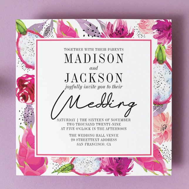 Pitaya Summer Wedding Invitation (Creator Uploaded)