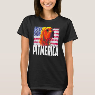 Pitbull American Flag Dog Mom Dad Patriotic  Terri T-Shirt