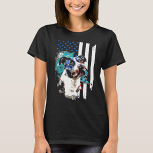Pitbull American Flag Vintage Independence Day - T-Shirt