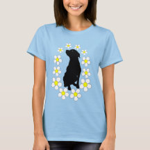 Pitbull And Flowers Dog Lover Womens Shirt