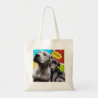Pitbull and Staffy original art of my two dogs. Tote Bag