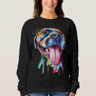Pitbull Artistic Colourful Dog Breed Pit Bull Spla Sweatshirt