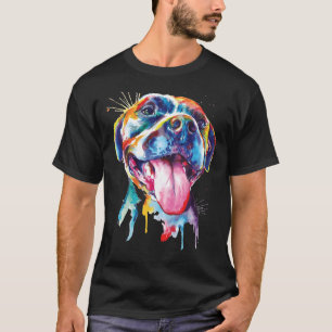 Pitbull Artistic Colourful Dog Breed Pit Bull Spla T-Shirt