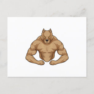 Pitbull as Bodybuilder extreme Postcard