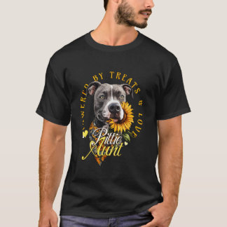 Pitbull Aunt Pittie Lover Cute Sunflower Pit Bull  T-Shirt