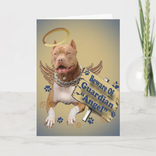 Pitbull Beware Of Guardian Angel Gifts Card