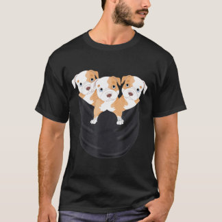 Pitbull Big Pocket Dog Owners Pets Animal -New T-Shirt