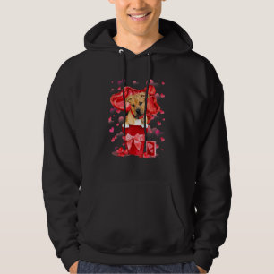 Pitbull Boxer Mix In Red Pot Happy Valentine's Day Hoodie