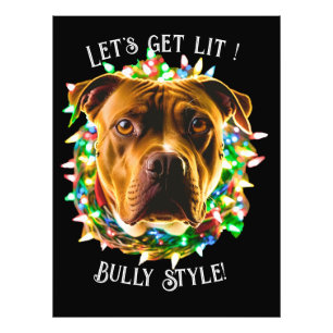 Pitbull Bully Funny Christmas Personalise custom Photo Print