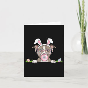 Pitbull Bunny Bubble Gum Easter Day Womens Mens Ki Card
