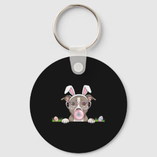 Pitbull Bunny Bubble Gum Easter Day Womens Mens Ki Key Ring