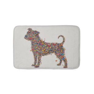 Pitbull Butterfly Silhouette Art   Bully Dog Lover Bath Mat