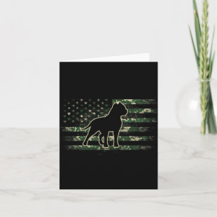 Pitbull Camouflage American Flag USA Dog Lover Card