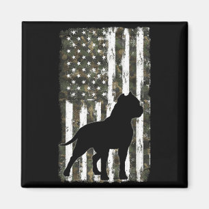 Pitbull Camouflage American Flag USA Dog Lover Magnet