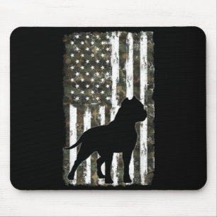 Pitbull Camouflage American Flag USA Dog Lover Mouse Pad