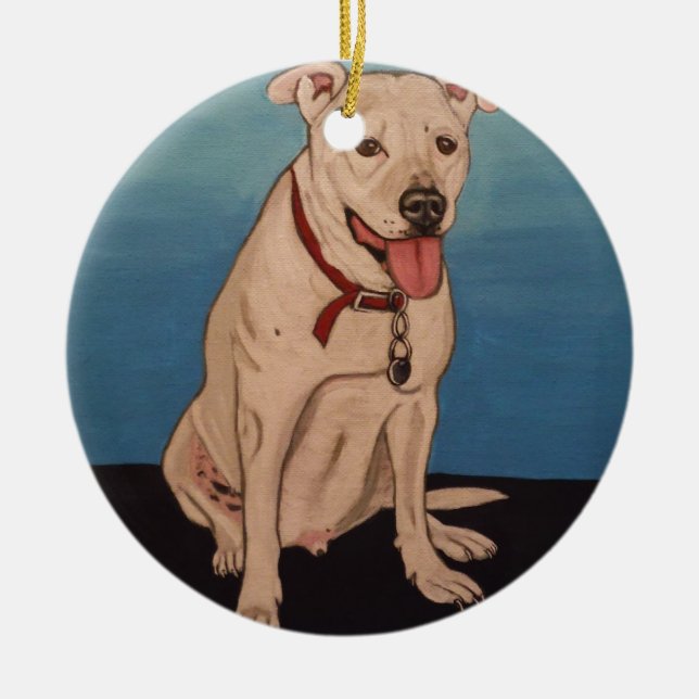 Pitbull Ceramic Tree Decoration (Front)