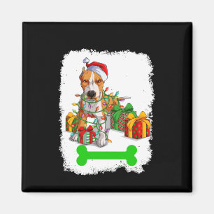 PitBull Christmas Decorations Pajama Santa Hat Magnet