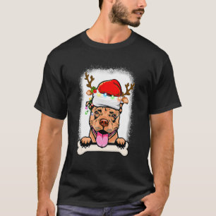 PitBull Christmas Decorations Pajama Santa Hat Tre T-Shirt