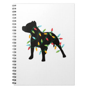 Pitbull Christmas Lights Christmas Gift Dog Lover Notebook