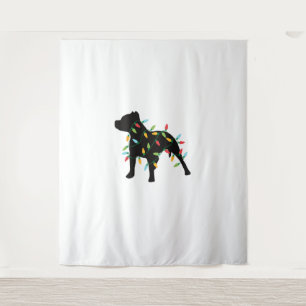 Pitbull Christmas Lights Christmas Gift Dog Lover Tapestry