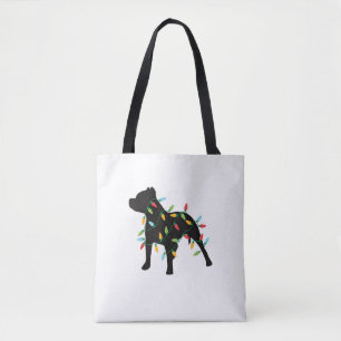 Pitbull Christmas Lights Christmas Gift Dog Lover Tote Bag