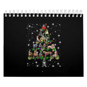 Pitbull Christmas Tree Covered By Flashlight Calendar