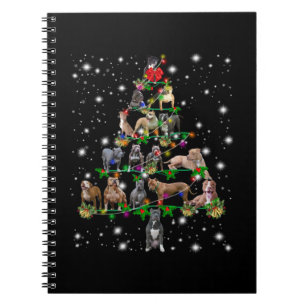 Pitbull Christmas Tree Covered By Flashlight Notebook