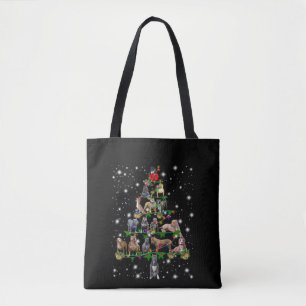 Pitbull Christmas Tree Covered By Flashlight Tote Bag