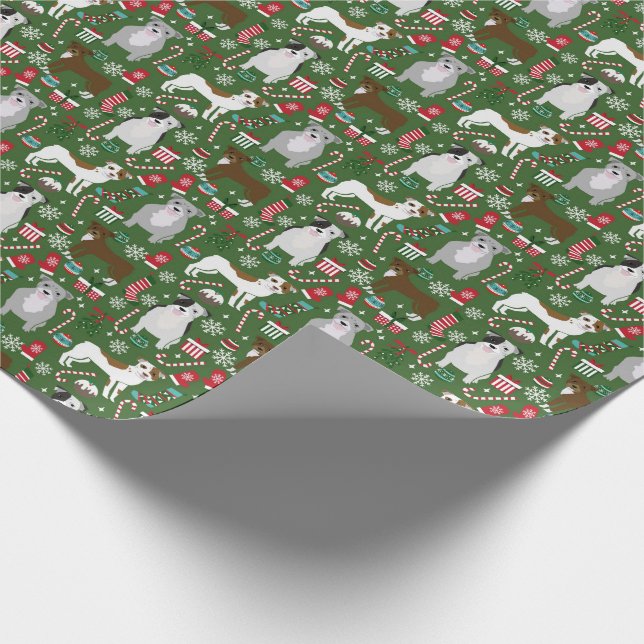 Pitbull Christmas wrapping paper (Corner)
