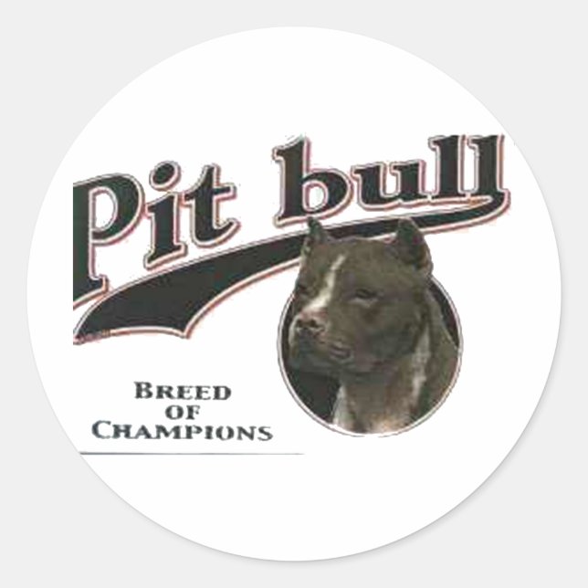 Pitbull Classic Round Sticker (Front)