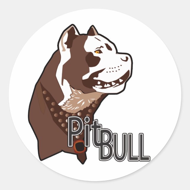 Pitbull Classic Round Sticker (Front)