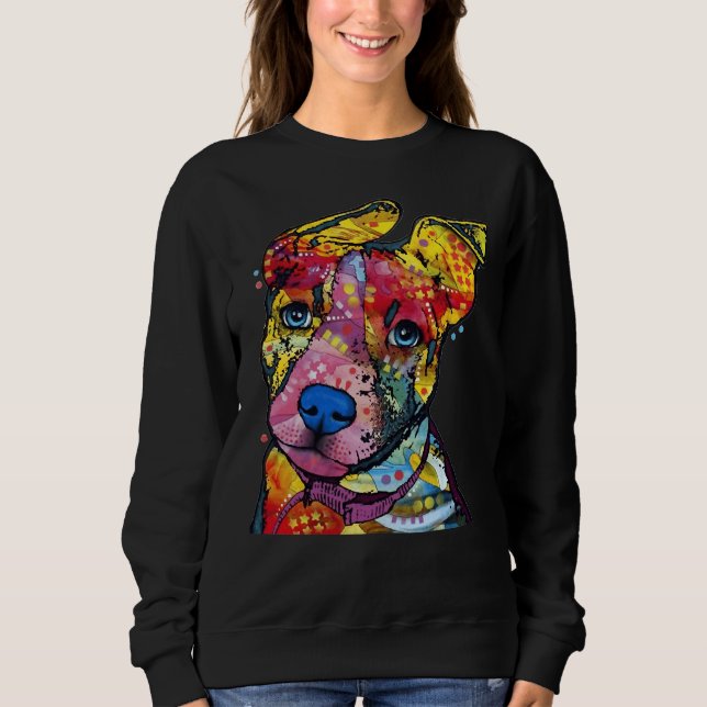 Pitbull Colour Dog Lovers Sweatshirt (Front)