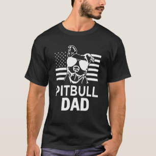 Pitbull Dad America Flag Father Pitbull 2 T-Shirt
