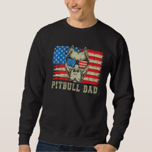 Pitbull Dad American Pit Bull Dog Us Flag 4th Of J Sweatshirt