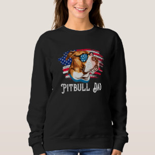 Pitbull Dad for Men 4th of July Pitbull Dog Sweatshirt