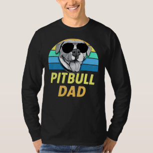 Pitbull Dad Retro Funny Pit Bull Awareness T-Shirt