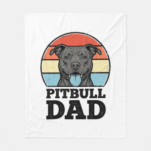 Pitbull Dad Vintage Dog Lover Shirt Design (2)_1 Fleece Blanket