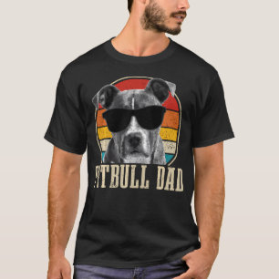 Pitbull Dad Vintage Sunglasses Funny Dog T-Shirt