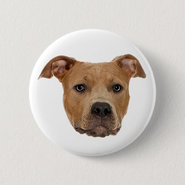Pitbull Dog 6 Cm Round Badge (Front)