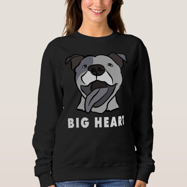 Pitbull Dog Big Heart Dog Sweatshirt (Front)