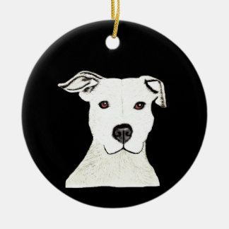 Pitbull dog breed ceramic ornament