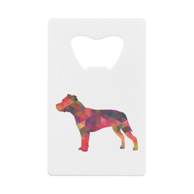 Pitbull Dog Breed Silhouette Geometric Multi (Front)