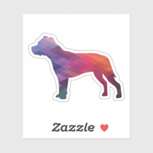 Pitbull Dog Breed Silhouette Geometric Purple