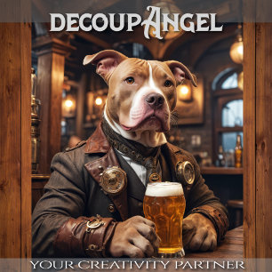 Pitbull Dog Cheers - Decoupage - Tissue Paper
